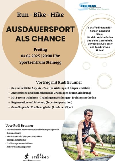 Vortrag mit Rudi Brunner - Ausdauersport als Chance