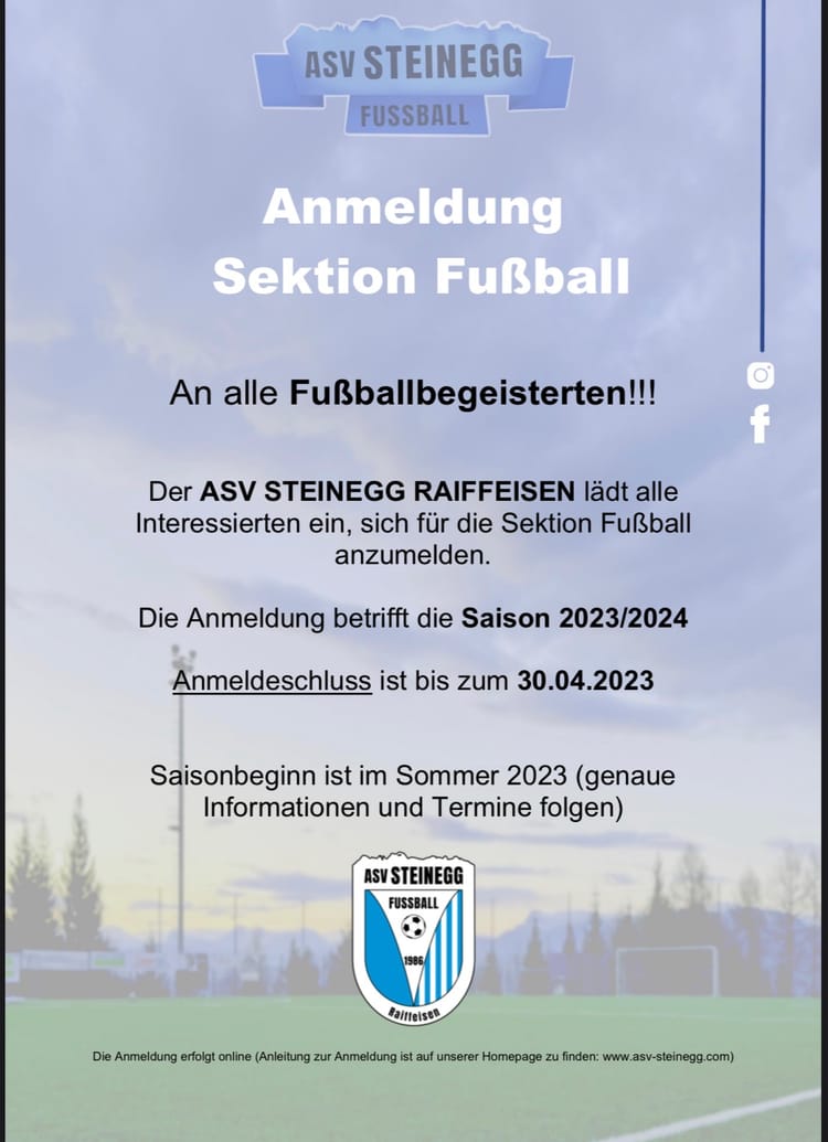 Anmeldung Sektion Fußball