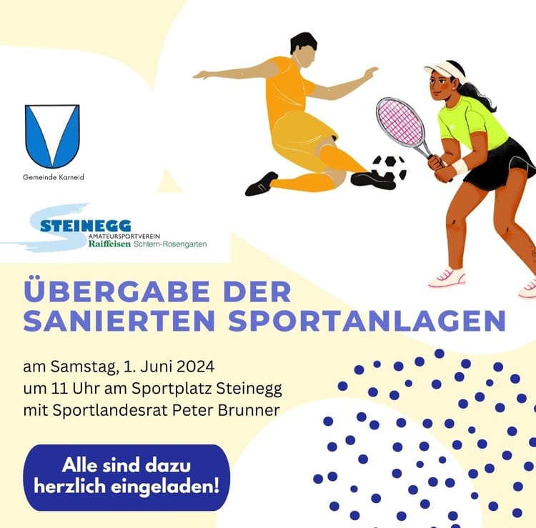 Abschlussfeier und Übergabe der sanierten Sportanlagen am 1. Juni um 11.00 Uhr - alle sind herzlich dazu eingeladen!