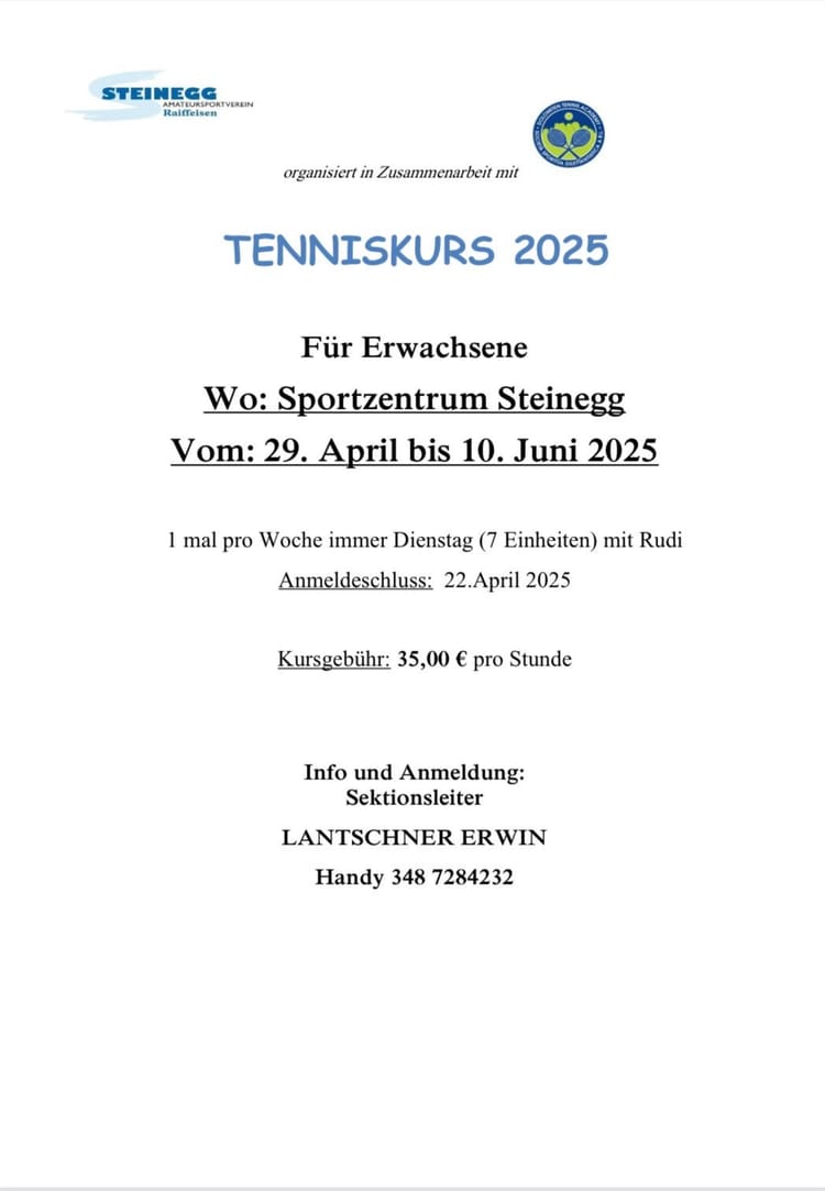 Tenniskurs 2025