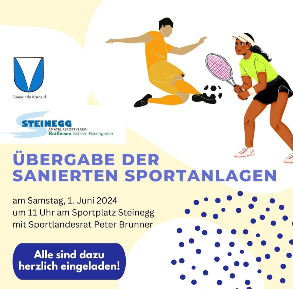 Abschlussfeier und Übergabe der sanierten Sportanlagen am 1. Juni um 11.00 Uhr - alle sind herzlich dazu eingeladen!